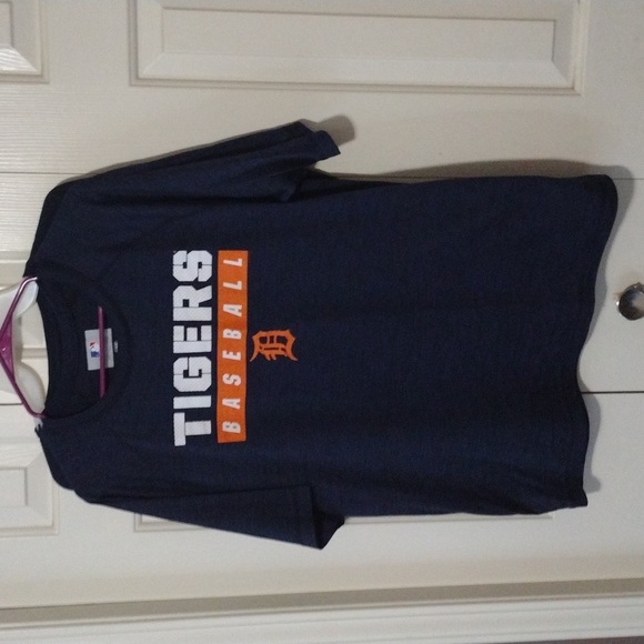 Detroit Tigers MLB Genuine Merchandise Men's Large Tee Navy Orange White - Picture 1 of 5